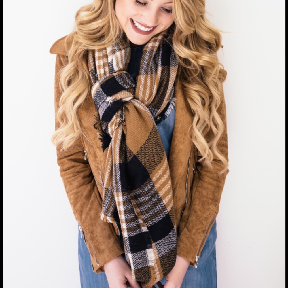 Mod cloth plaid blanket scarf